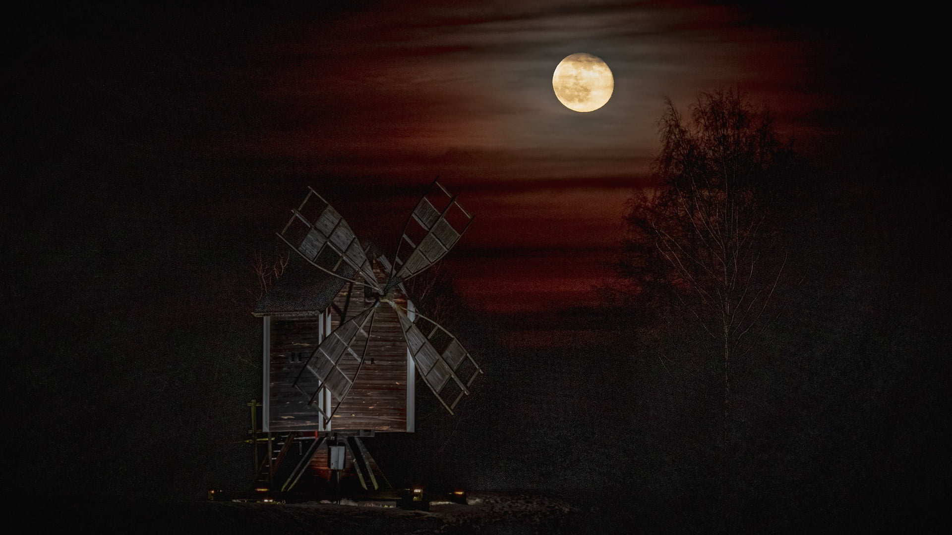 Vasikkasaaren-mylly-kuutamo Vasikkasaaren mylly, kuutamo, Kuopio