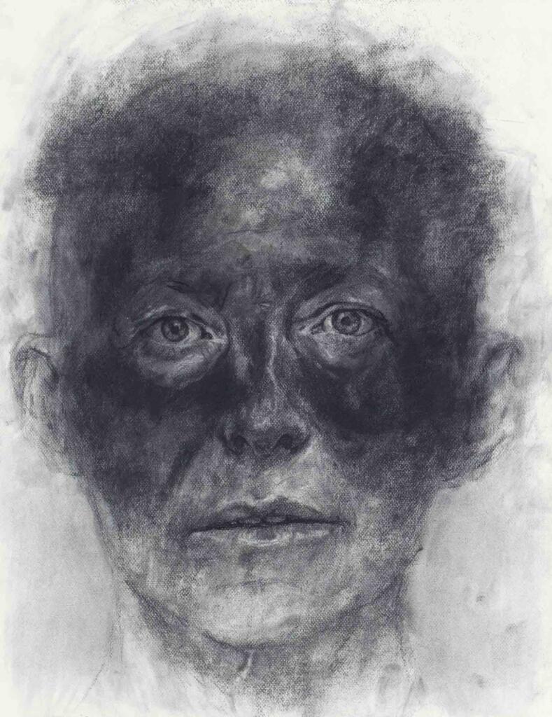 Ville Löppönen: Charcoal Female Face II, 2023.