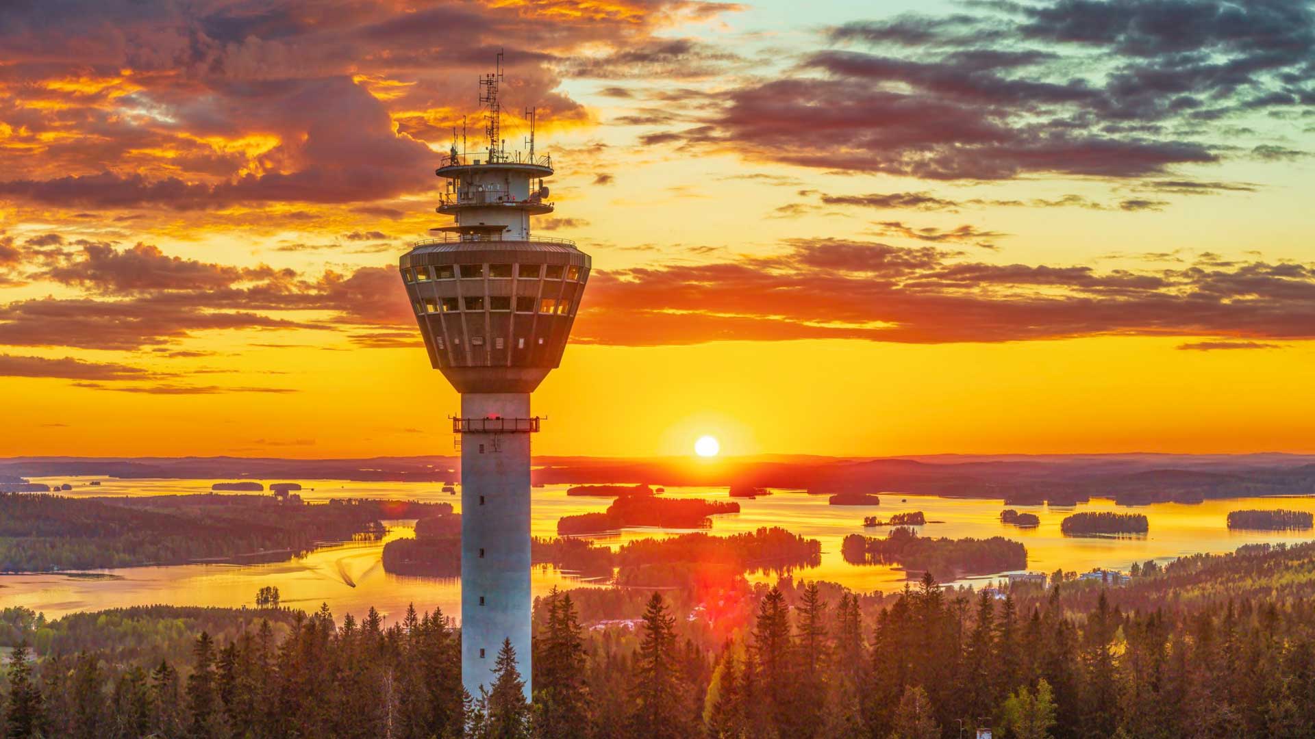 Kuopio, Puijon torni ja auringonlasku
